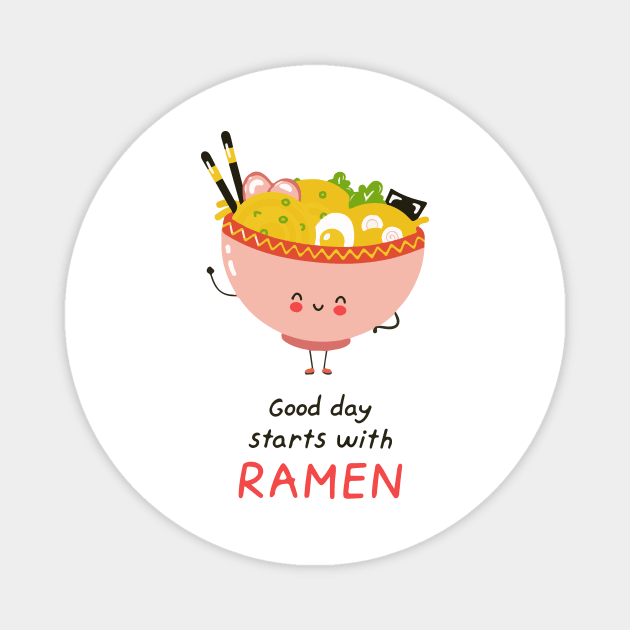 Kawaii Ramen Noodles Magnet by sufian